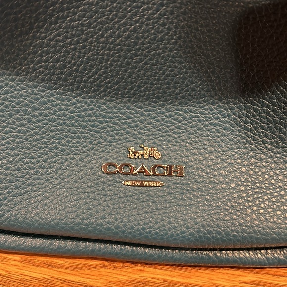 Teal Coach purse with both hand and shoulder strap. - Picture 2 of 5